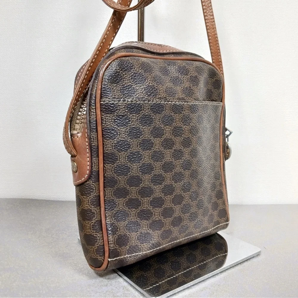 Céline Vintage Macadam Brown Coated Canvas Crossbody – Rare Paris Edition - Picture 4 of 15